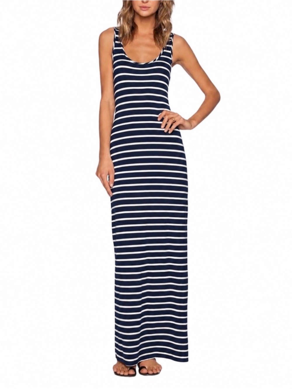 Amour Vert striped maxi dress size large